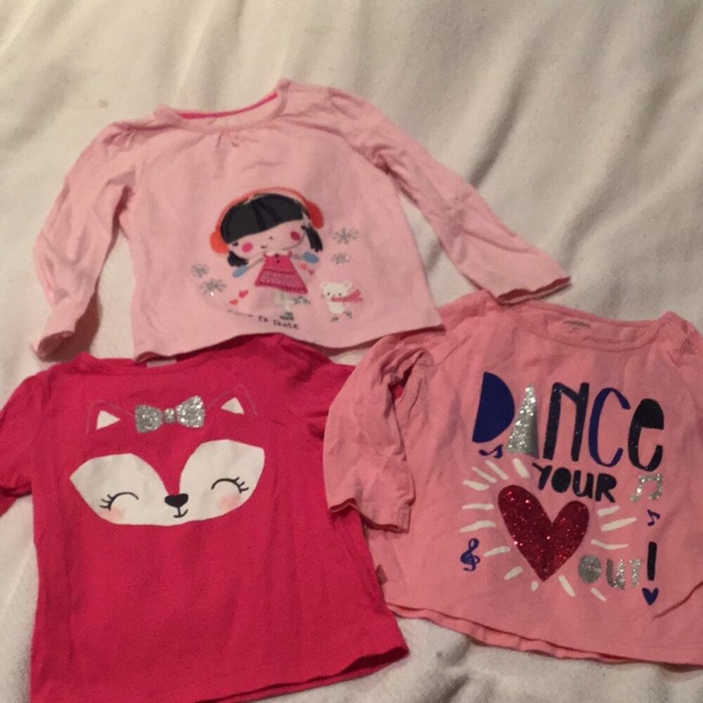 2T long sleeve t bundle of mixed pinks gently worn